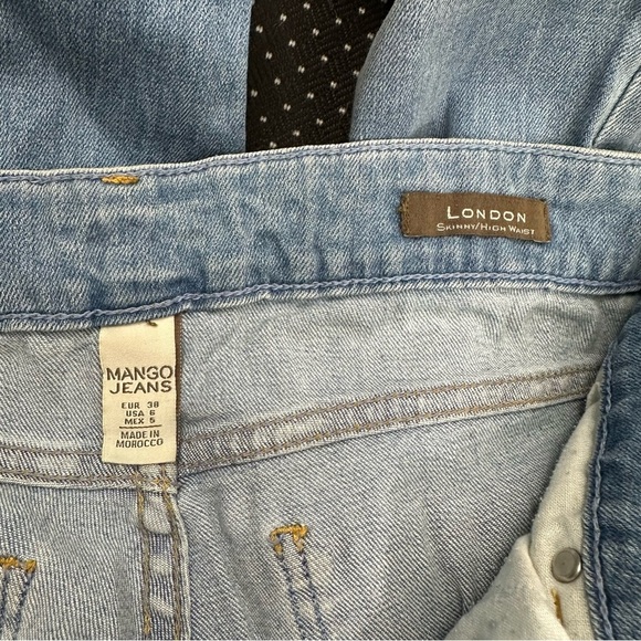 Mango London Skinny High Waist Jeans Light Blue Size EU 38 / US 6 - Picture 7 of 7